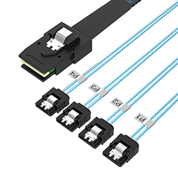 Mini SAS SFF-8087 36P轉(zhuǎn)4SATA 7P sas轉(zhuǎn)sata3.0 固態(tài)硬盤連接線